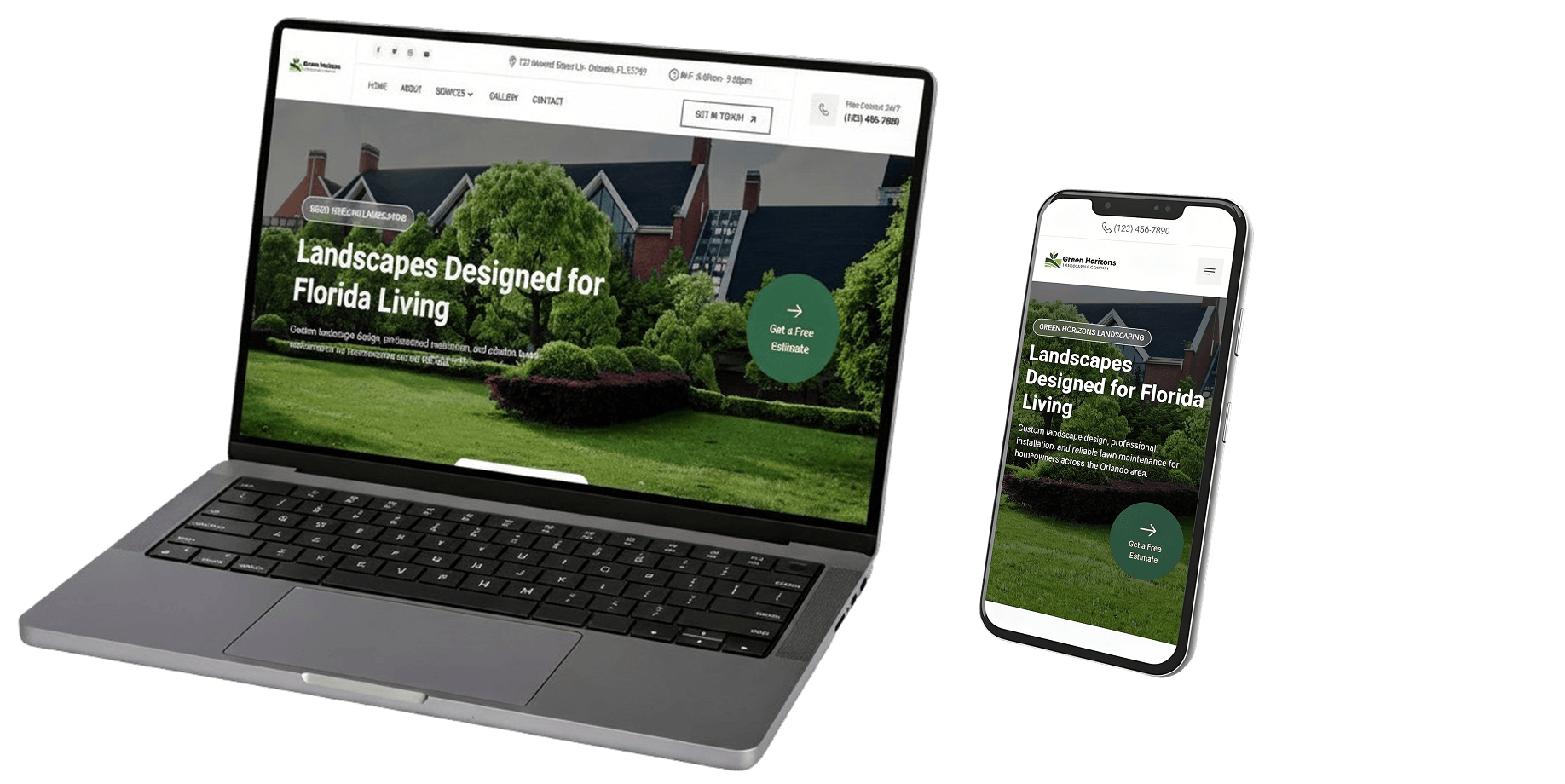 laptop and phone display