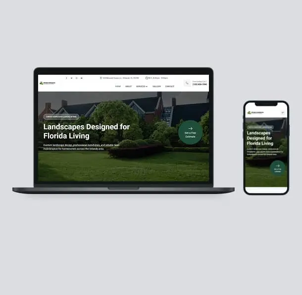 computer and phone screens showing a website