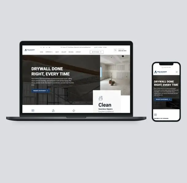 computer and phone screens showing a website